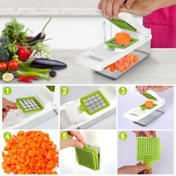 Vegetable Chopper With Container 12 In 1