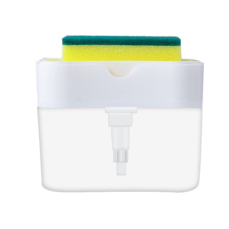 Automatic Dosing Soap Dispenser Sponge Caddy, 2-in-1 Push-Type