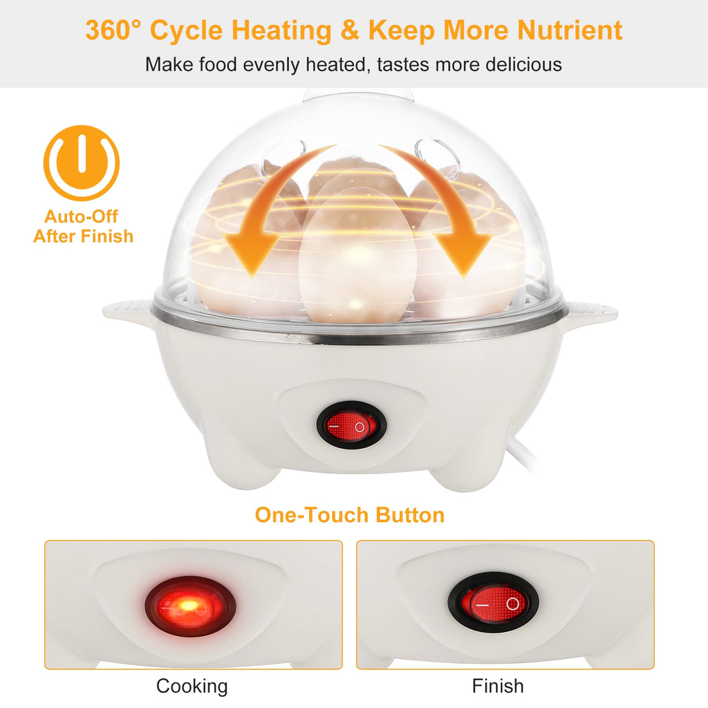 Electric Egg Cooker 7-Capacity | Hard-Boiled with Auto-Off