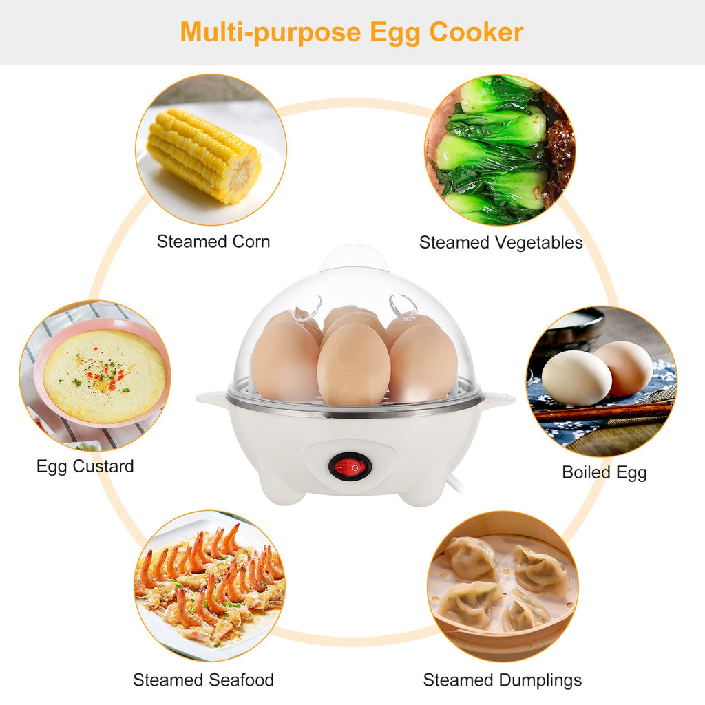 Electric Egg Cooker 7-Capacity | Hard-Boiled with Auto-Off