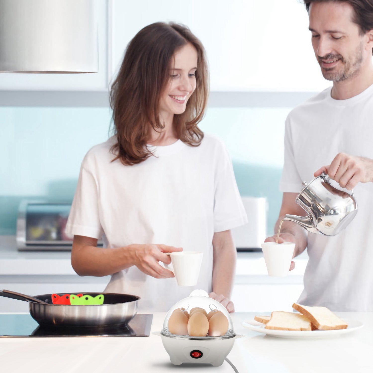 Electric Egg Cooker 7-Capacity | Hard-Boiled with Auto-Off