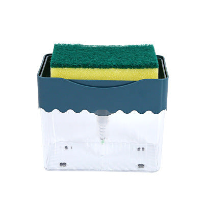 Automatic Dosing Soap Dispenser Sponge Caddy, 2-in-1 Push-Type