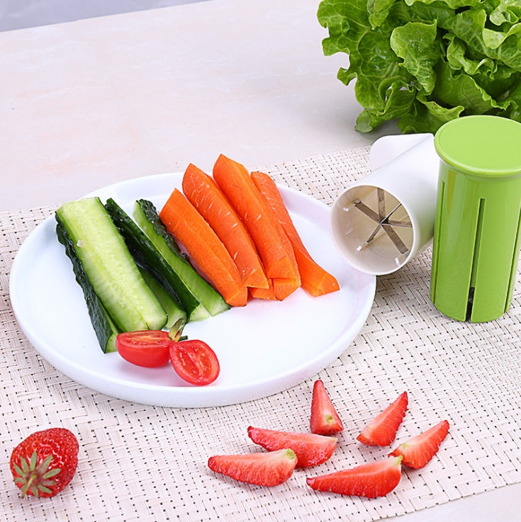Veggie Slicer & Fruit Divider | Cucumber, Carrot, Strawberry Cutter