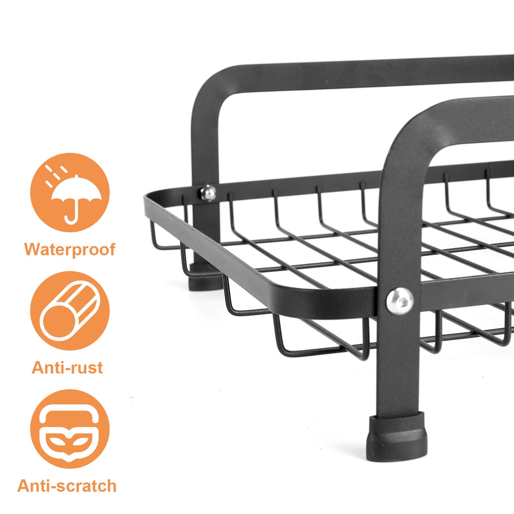 2-Tier Dish Drying Rack with Drainboard & Utensil Holder
