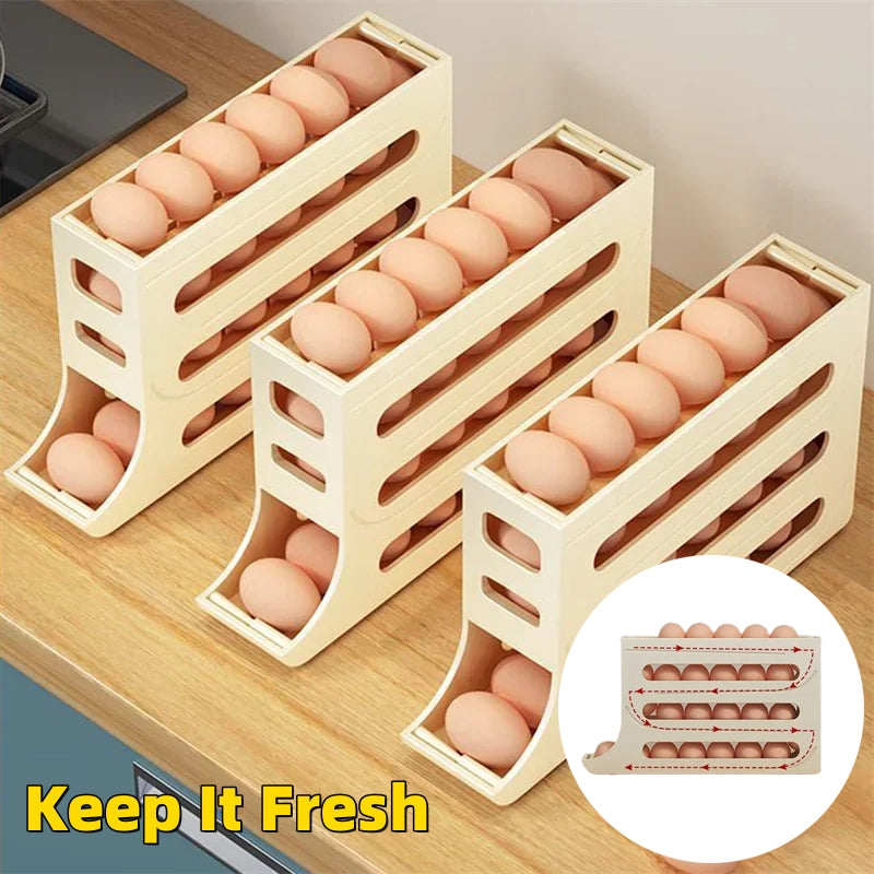 Refrigerator 4-Layer Automatic Egg Roller Sliding Egg