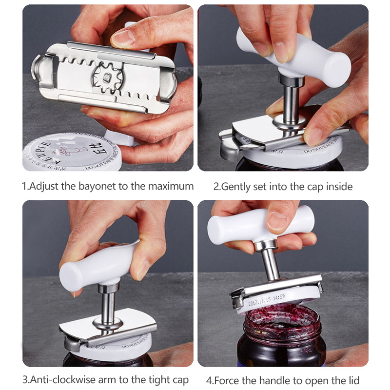 Stainless Steel Adjustable Jar Opener for Lids & Bottles