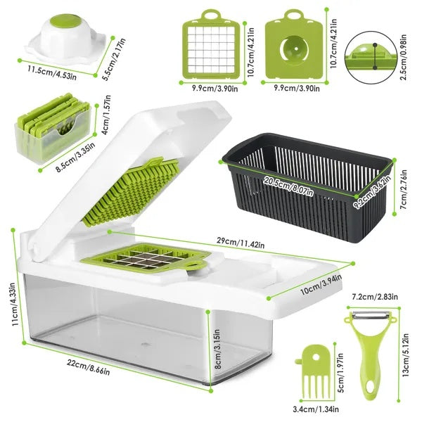 Vegetable Chopper With Container 12 In 1