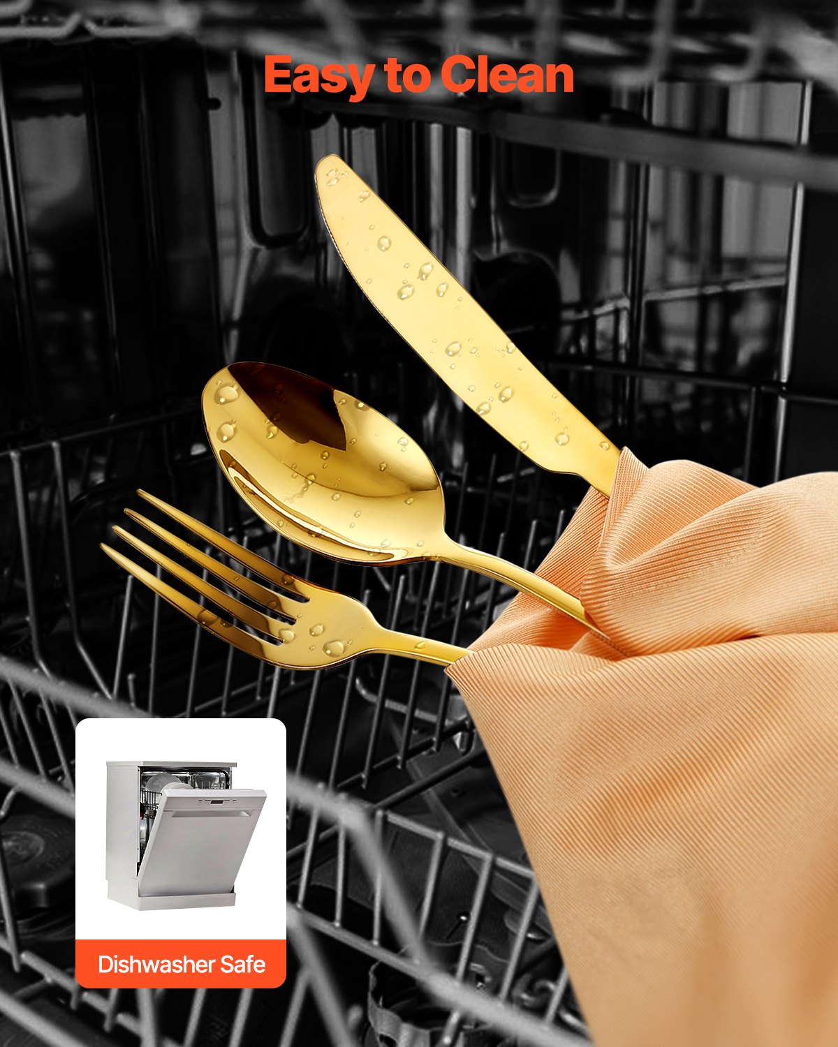 Silverware Set Stainless Steel Cutlery Flatware Utensil Kitchen 100-Piece