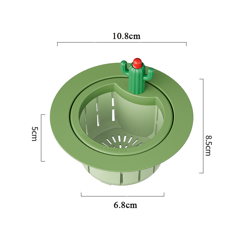 Cactus Sink Drain Strainer Press Automatic Dumping Basket