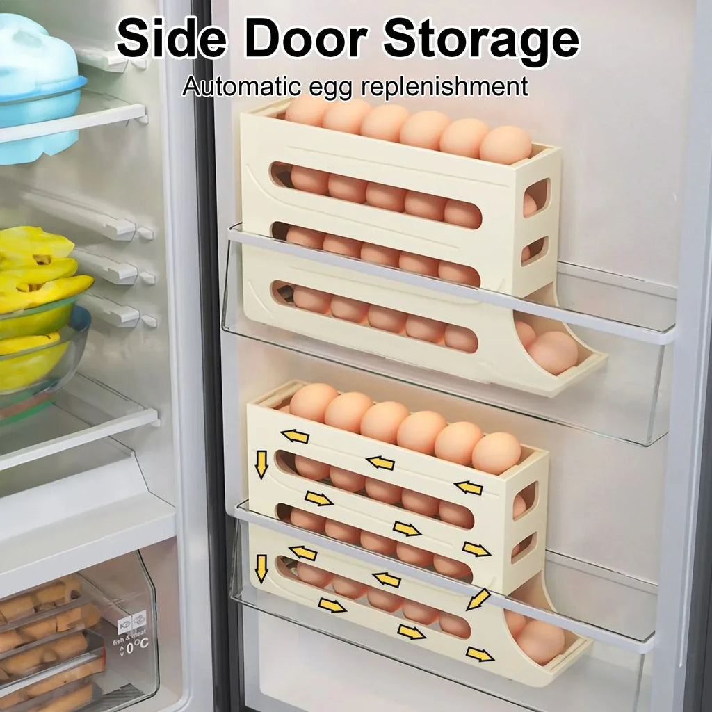 Refrigerator 4-Layer Automatic Egg Roller Sliding Egg