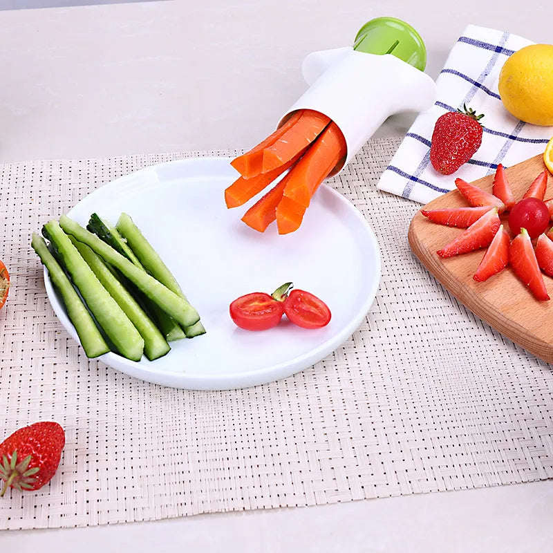 Veggie Slicer & Fruit Divider | Cucumber, Carrot, Strawberry Cutter